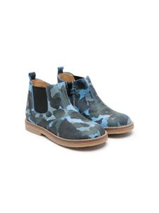 Gallucci Kids bottines en cuir à imprimé camouflage - Bleu