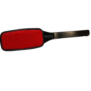 Kledingborstel/pluizenborstel met roterende kop zwart/rood 26 cm   -