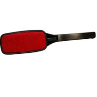 Kledingborstel/pluizenborstel met roterende kop zwart/rood 26 cm   - - thumbnail