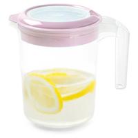 Sapkan / Schenkkan karaf met deksel - 1500 ml - roze - kunststof - met mix en navul dop