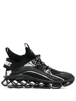 Plein Sport baskets montantes à empiècements contrastants - Noir