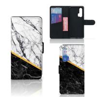 Honor 20 Pro | Bookcase | Marmer Wit Zwart - Origineel Cadeau Man