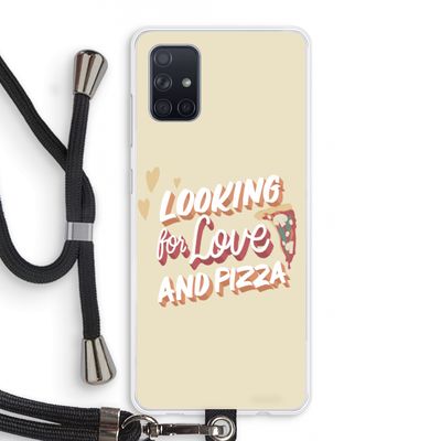 Pizza is the answer: Samsung Galaxy A71 Transparant Hoesje met koord