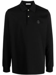 Moncler polo en coton à patch logo - Noir