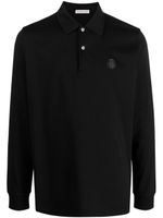 Moncler polo en coton à patch logo - Noir - thumbnail