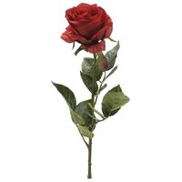 Kunstbloem roos Simone - rood - 73 cm - decoratie bloemen