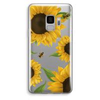 Sunflower and bees: Samsung Galaxy S9 Transparant Hoesje
