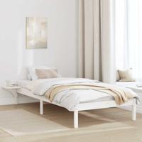 Bedframe met nachttafels Wit 75 x 190 cm Wit Bedframe met nachttafels Wit 75 x 190 cm Wit