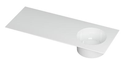 Wastafel UFO porselein rond rechts zonder kraangat 120 cm x 48 cm x 18 cm Glans wit 0300960