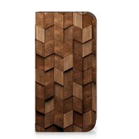 Book Wallet Case voor iPhone 15 Pro Max Wooden Cubes