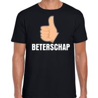 Beterschap duim omhoog cadeau shirt zwart voor heren - thumbnail