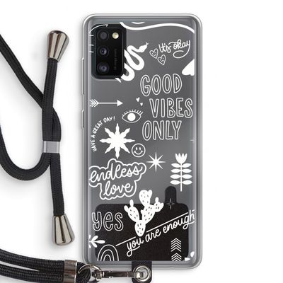 Good vibes: Samsung Galaxy A41 Transparant Hoesje met koord