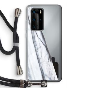 Gestreepte marmer: Huawei P40 Pro Transparant Hoesje met koord