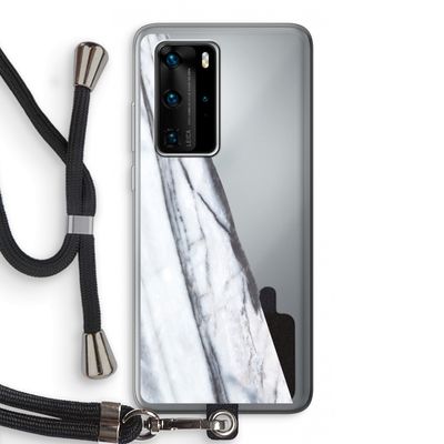 Gestreepte marmer: Huawei P40 Pro Transparant Hoesje met koord