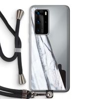 Gestreepte marmer: Huawei P40 Pro Transparant Hoesje met koord