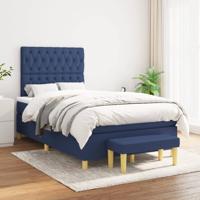 Boxspring met matras stof blauw 120x200 cm