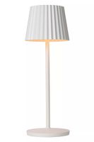 Lucide JUSTINE - Oplaadbare Tafellamp Buiten - Accu/Batterij - LED Dimb. - 1x2W 2700K - IP54 - Met draadloos oplaadstation - Wit