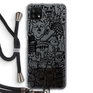 Vexx Black Mixtape: Samsung Galaxy A22 5G Transparant Hoesje met koord