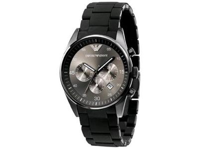 Emporio Armani Sportivo chronograaf Herenhorlogemet zwarte wijzerplaat AR5889