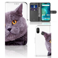 Xiaomi Mi A2 Lite | Telefoonhoesje | Met pasjeshouder | Kat Xiaomi Mi A2 Lite | Telefoonhoesje | Met pasjeshouder | Kat