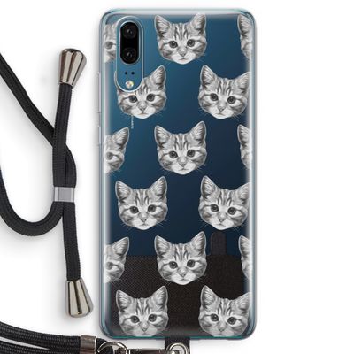 Kitten: Huawei P20 Transparant Hoesje met koord