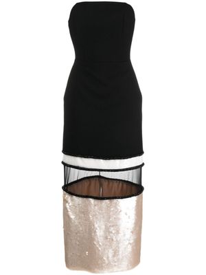 V:PM ATELIER robe mi-longue Sable à ornements de sequins - Noir