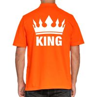 Koningsdag poloshirt King oranje voor heren - thumbnail