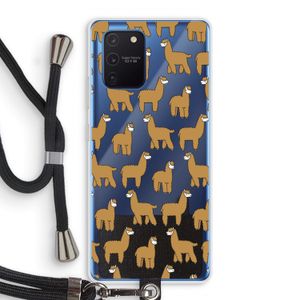 Alpacas: Samsung Galaxy Note 10 Lite Transparant Hoesje met koord