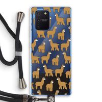 Alpacas: Samsung Galaxy Note 10 Lite Transparant Hoesje met koord