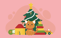 Kerstmis Kat Vinyl Tapijt Dieren