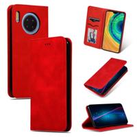 Voor Huawei mate 30 Pro retro huid voelen zakelijke magnetische horizontale Flip lederen draagtas (rood)