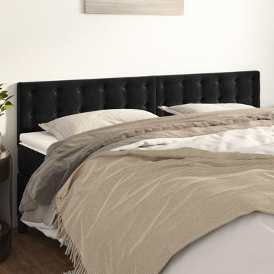 Hoofdborden 2 st 90x5x78/88 cm fluweel zwart