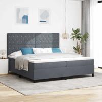 Boxspring bed met matras Donkergrijs 200 x 200 cm Fluweel