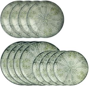 Arthur Krupp Serviesset Fusion Grey - 12-delig / 4 personen - 4 dinerborden, 4 ontbijtborden en 4 diepe borden