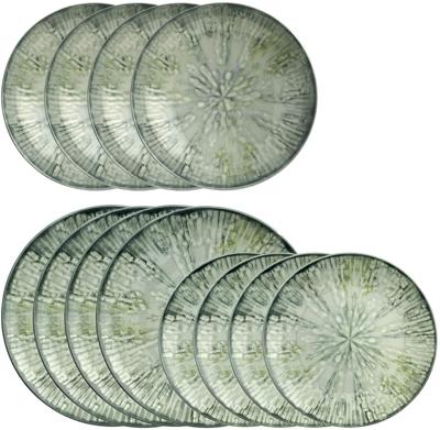 Arthur Krupp Serviesset Fusion Grey - 12-delig / 4 personen - 4 dinerborden, 4 ontbijtborden en 4 diepe borden