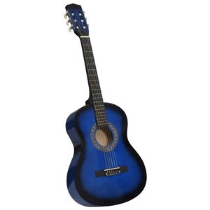 VidaXL Gitaar klassiek beginner en kinderen 3/4 36" blauw
