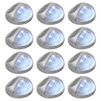 VidaXL Led-wandlampen solar rond zilver 12 st