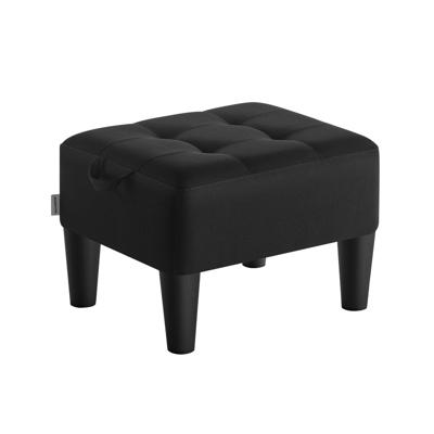 Fluwelen Kruk met Dikke Zitting voor Comfortabele Rust, inktzwart