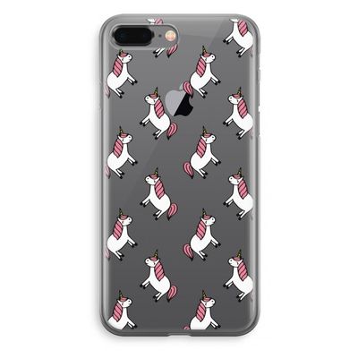 Eenhoorns overal: iPhone 8 Plus Transparant Hoesje