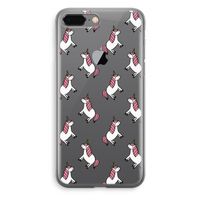 Eenhoorns overal: iPhone 8 Plus Transparant Hoesje