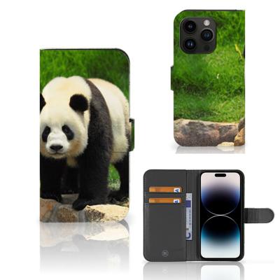 iPhone 15 Pro | Telefoonhoesje | Met pasjeshouder | Panda