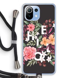 Hello in flowers: Xiaomi Mi 11 Lite Transparant Hoesje met koord