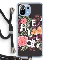 Hello in flowers: Xiaomi Mi 11 Lite Transparant Hoesje met koord