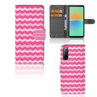 Sony Xperia 10 IV | Telefoon Hoesje | Waves Pink | Portemonnee hoesje
