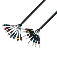 Adam Hall 3 Star L8 PC 0500 multikabel 8 x Jack TS naar 8 x RCA 5 m