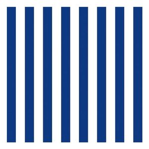 40x Servetten gestreept marineblauw/wit 3-laags