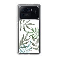 Tropical watercolor leaves: Xiaomi Mi 11 Ultra Transparant Hoesje
