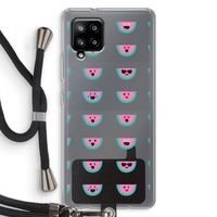 Smiley watermeloenprint: Samsung Galaxy A42 5G Transparant Hoesje met koord
