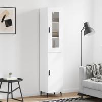 Hoge kast 34,5x34x180 cm bewerkt hout wit