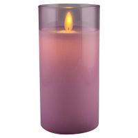 LED kaars wax glas 15cm roze - Magic Flame